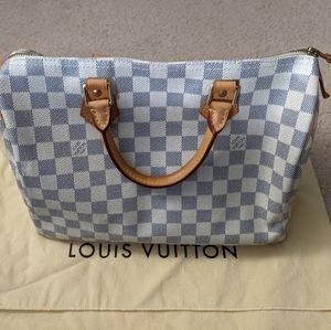 Authentic Used Louis Vuitton speedy 30 damier azure
